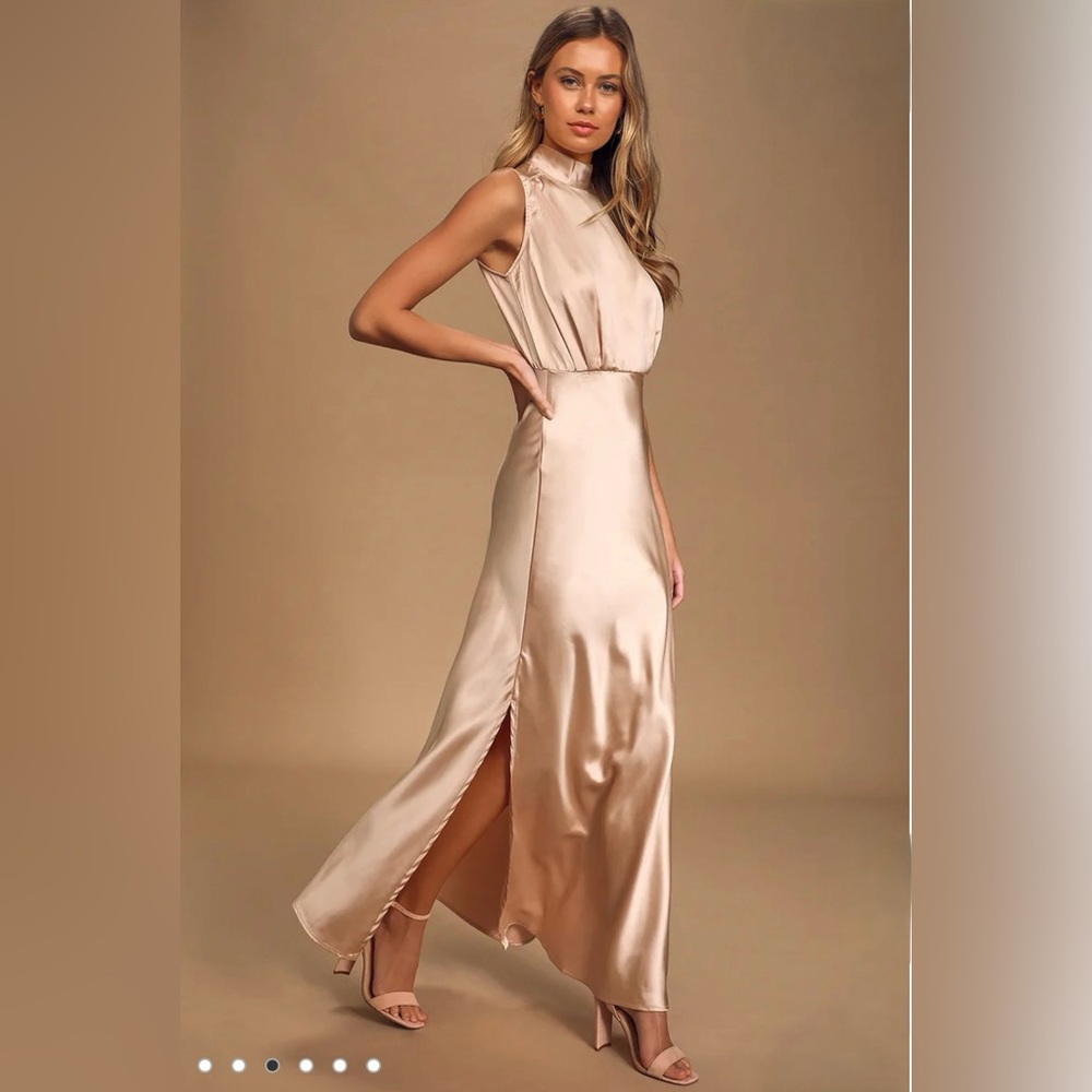 Elegant Satin Sleeveless Dress